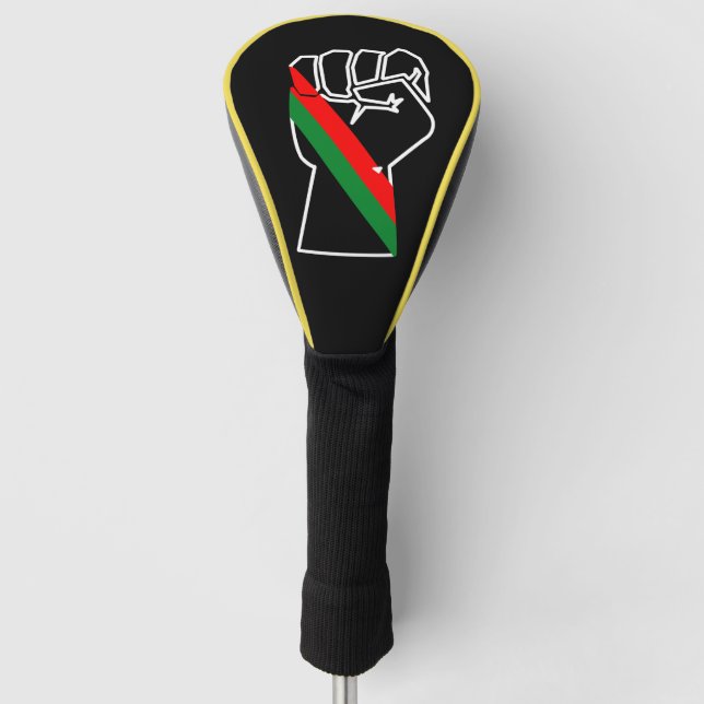 black pride red green fist pan African flag unity  Golf Head Cover (Front)