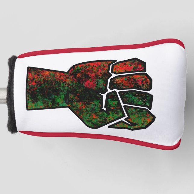 black pride red green fist pan African flag unity  Golf Head Cover (Front)