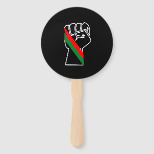black pride red green fist pan African flag unity Hand Fan