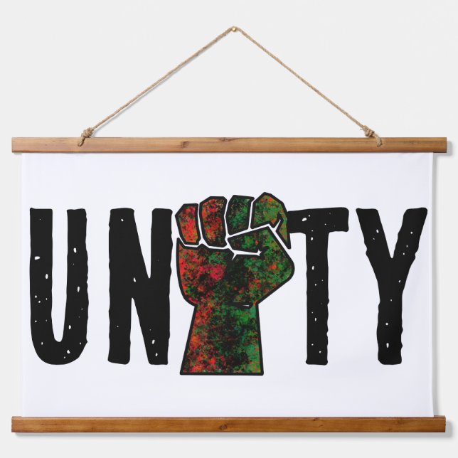 black pride red green fist pan African flag unity  Hanging Tapestry (Front)