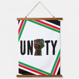 black pride red green fist pan African flag unity  Hanging Tapestry