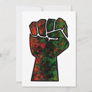 black pride red green fist pan African flag unity Holiday Card