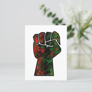 black pride red green fist pan African flag unity Invitation Postcard
