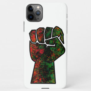 black pride red green fist pan African flag unity  iPhone 11Pro Max Case