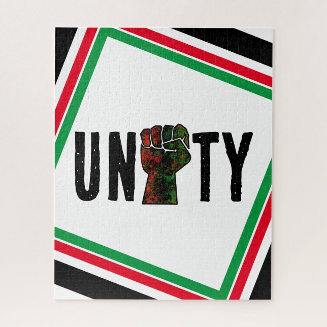 black pride red green fist pan African flag unity  Jigsaw Puzzle (Vertical)