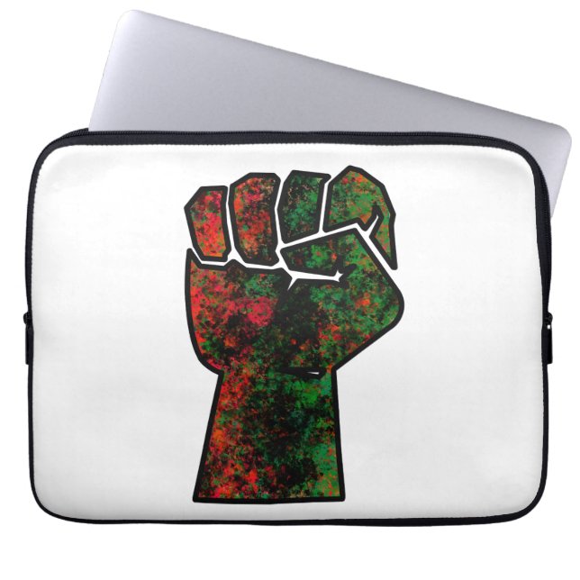black pride red green fist pan African flag unity  Laptop Sleeve (Front)