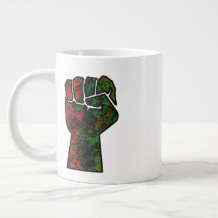 black pride red green fist pan African flag unity Large Coffee Mug