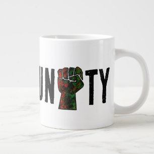 black pride red green fist pan African flag unity  Large Coffee Mug