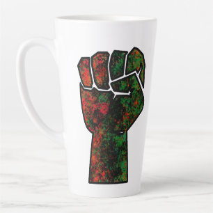 black pride red green fist pan African flag unity  Latte Mug
