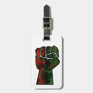 black pride red green fist pan African flag unity  Luggage Tag