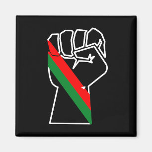 black pride red green fist pan African flag unity Magnet