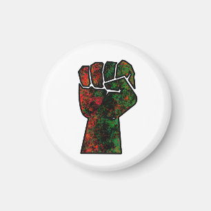 black pride red green fist pan African flag unity Magnet
