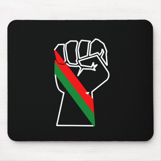 black pride red green fist pan African flag unity  Mouse Pad (Front)
