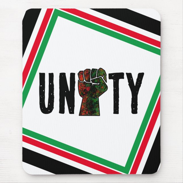 black pride red green fist pan African flag unity  Mouse Pad (Front)