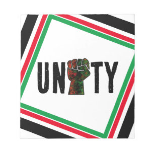 black pride red green fist pan African flag unity Notepad