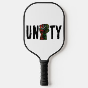 black pride red green fist pan African flag unity  Pickleball Paddle