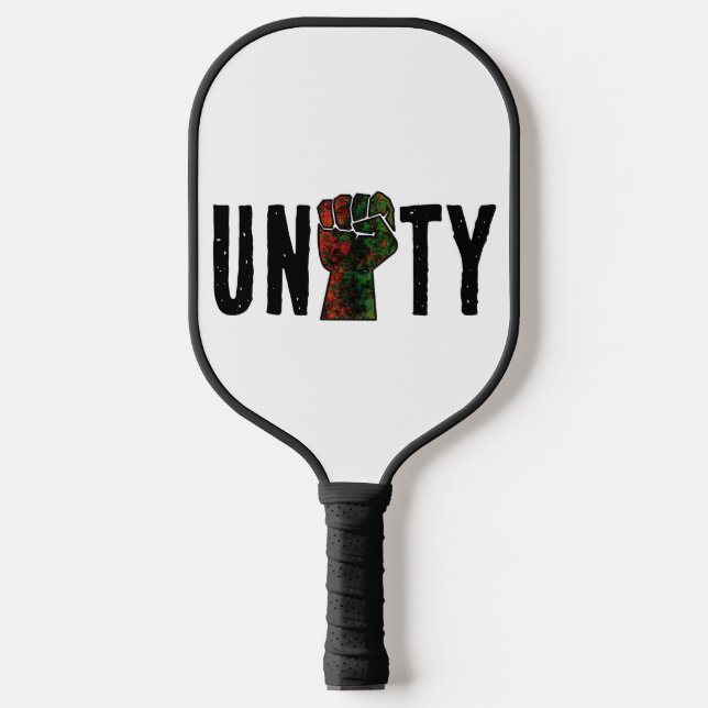 black pride red green fist pan African flag unity  Pickleball Paddle (Front)