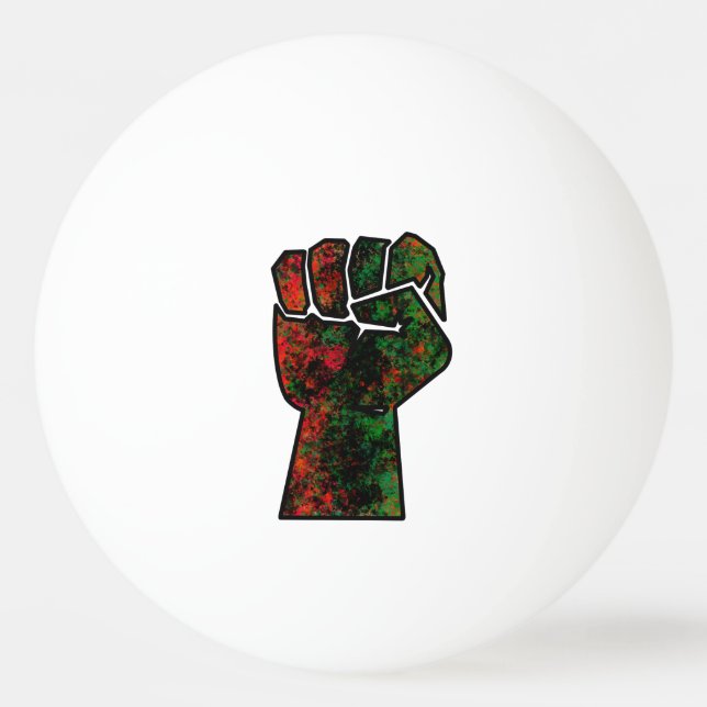 black pride red green fist pan African flag unity  Ping Pong Ball (Front)