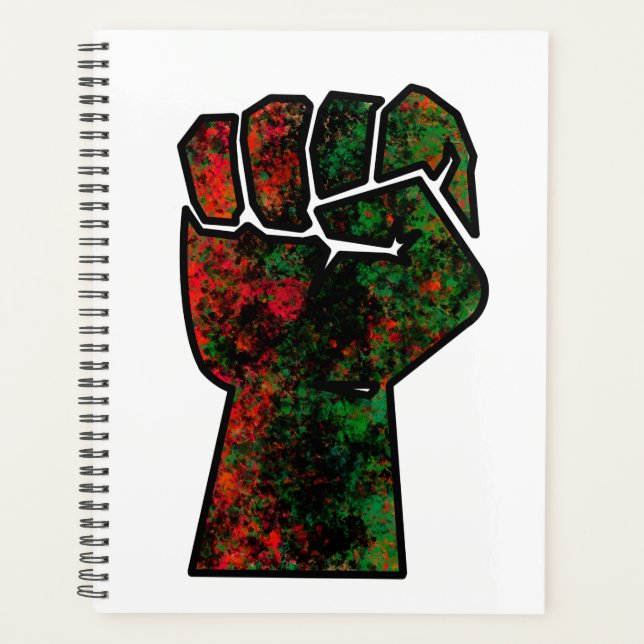 black pride red green fist pan African flag unity  Planner (Front)