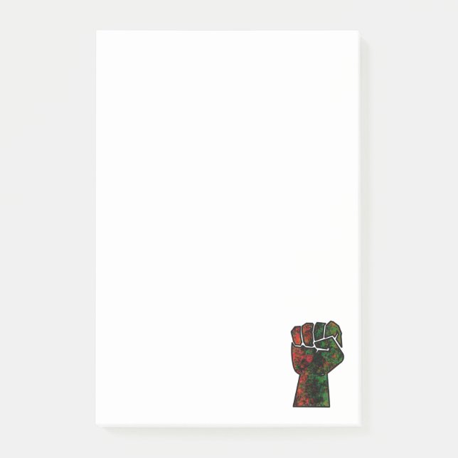 black pride red green fist pan African flag unity  Post-it Notes (Front)