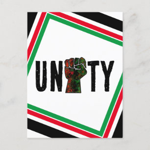 black pride red green fist pan African flag unity  Postcard