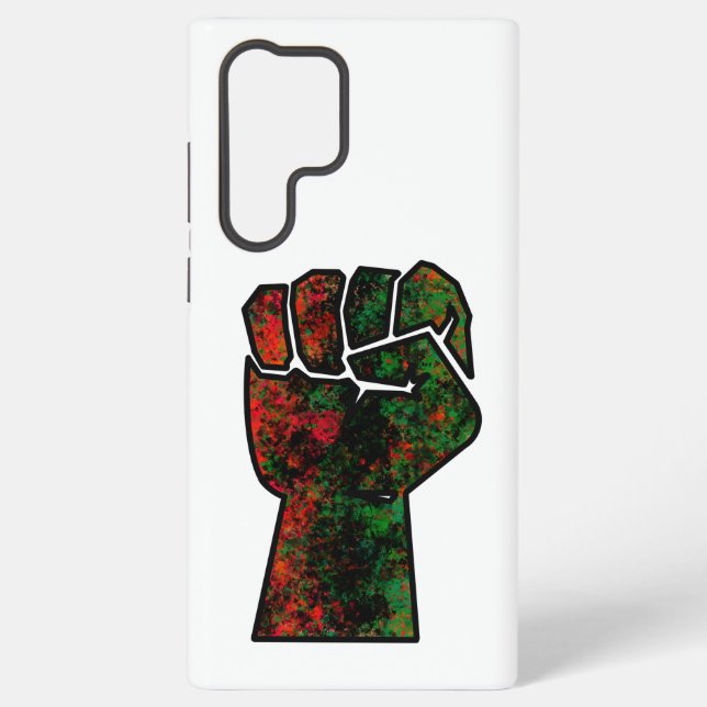 black pride red green fist pan African flag unity  Samsung Galaxy S22 Ultra Case (Back)