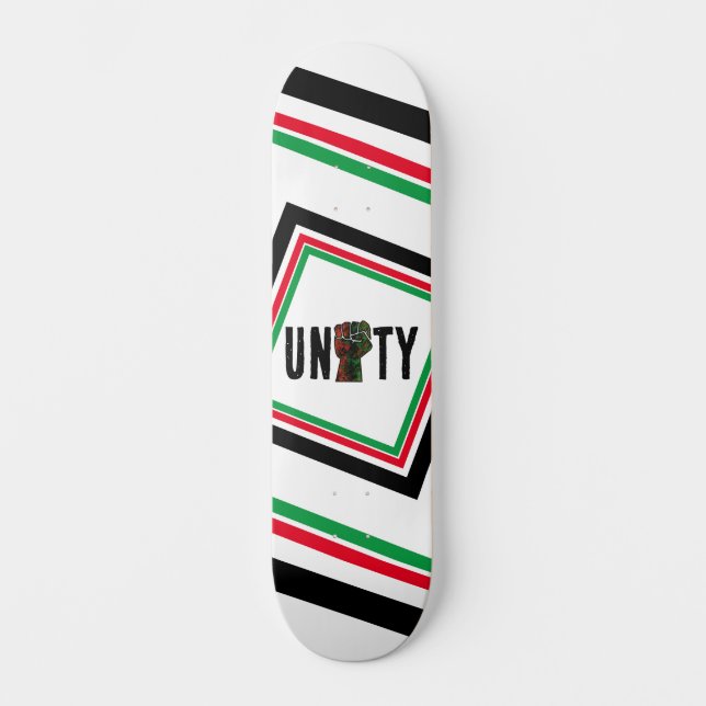 black pride red green fist pan African flag unity  Skateboard (Front)