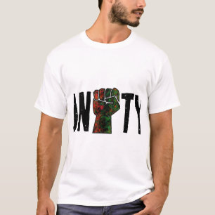 black pride red green fist pan African flag unity T-Shirt