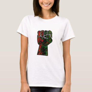 black pride red green fist pan African flag unity T-Shirt