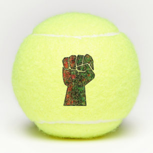 black pride red green fist pan African flag unity Tennis Balls