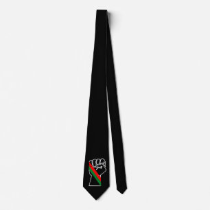 black pride red green fist pan African flag unity Tie