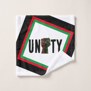 black pride red green fist pan African flag unity  Wash Cloth