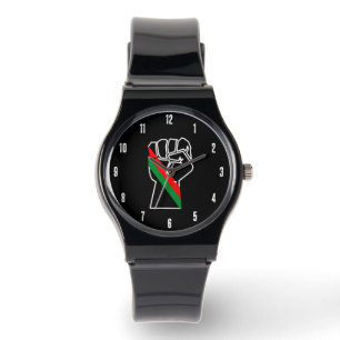 black pride red green fist pan African flag unity Watch