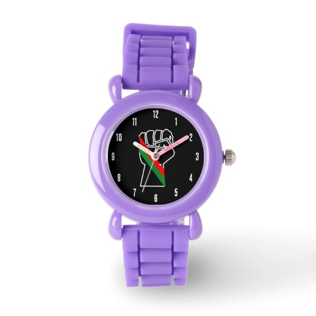 black pride red green fist pan African flag unity  Watch (Front)