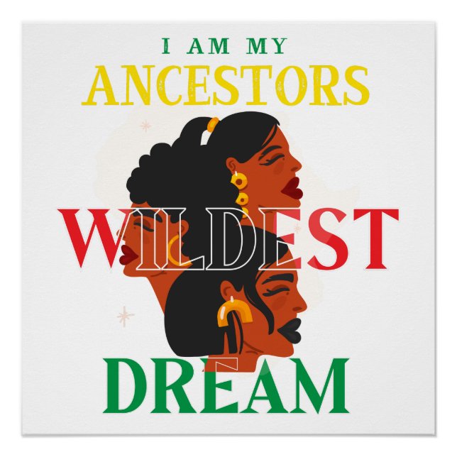 Black Pride Shirt | I Am Black History Poster (Front)