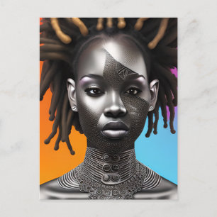 Black Prince Melanin Boys Easter Egg Hunt Rainbow Holiday Postcard