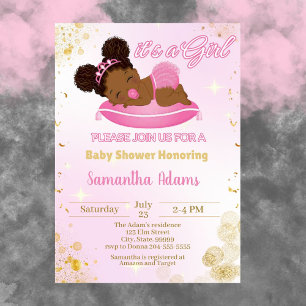 Black Princess Baby Shower Invitation