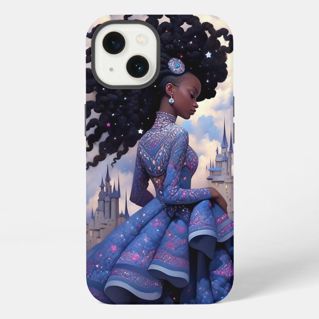 Black Princess Fantasy Art iPhone Case (Back)