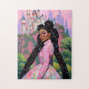 Black Princess Fantasy Art Jigsaw Puzzle