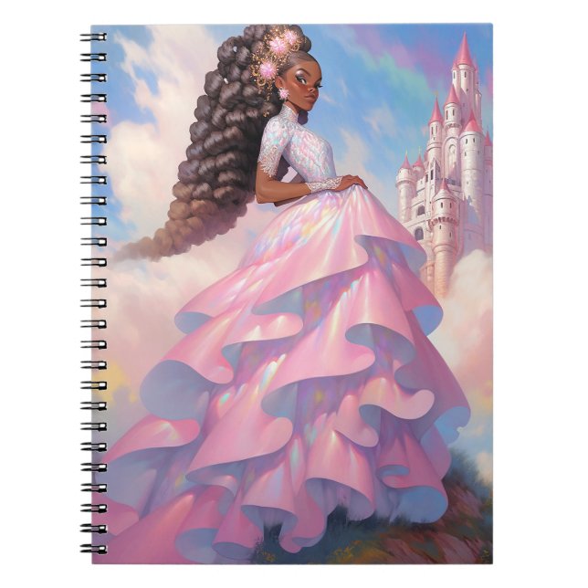 Black Princess Fantasy Art Notebook (Front)
