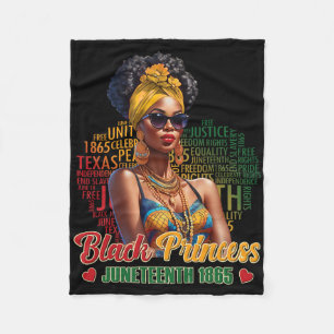 Black Princess Juneteenth 1865 4th Of July African Fleece Blanket