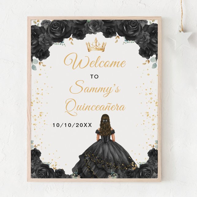 Black Princess Quinceañera Welcome Poster (Creator Uploaded)