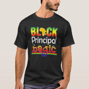 Black Principal Magic Teacher Black History Month T-Shirt