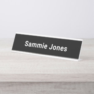 Black Printed Name Plate for Office Desk Modern