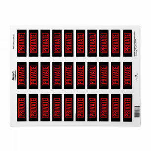 Black Private Return Address Label