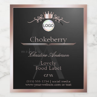 Black Product Label Rose Gold Frame Logo Monogram