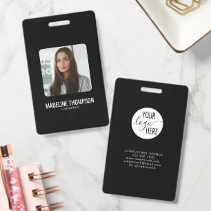Black Professional Back Logo Company ID Badge