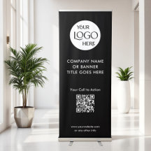 Black Professional Business Event Logo QR Code 