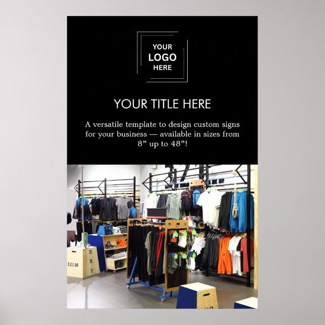 Black Professional Business Logo Promotional Poster (Front)