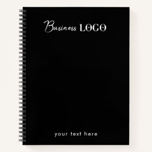 Black Professional Company Business Logo & Text Notebook